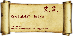 Kmetykó Helka névjegykártya